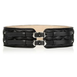Jimmy Choo Quilted Brixton Leather Belt - Black